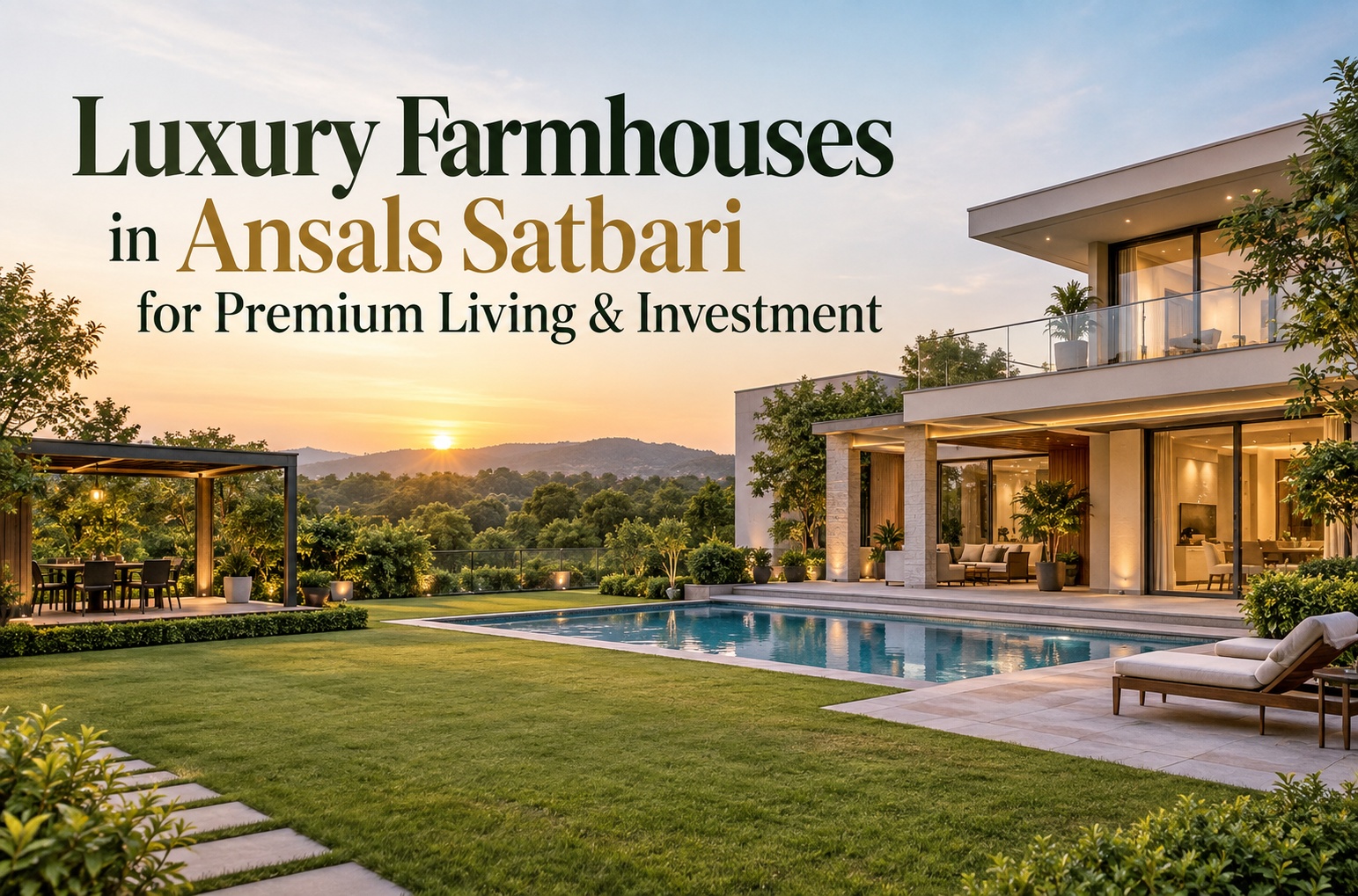 luxury farmhouse in Ansals Satbari